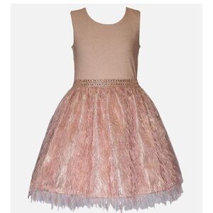Bonnie Jean Pink Feathered Dress